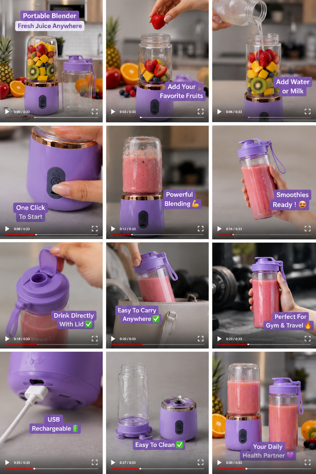 Portable USB Blender Bottle – Smoothies Anywhere 🥤⚡