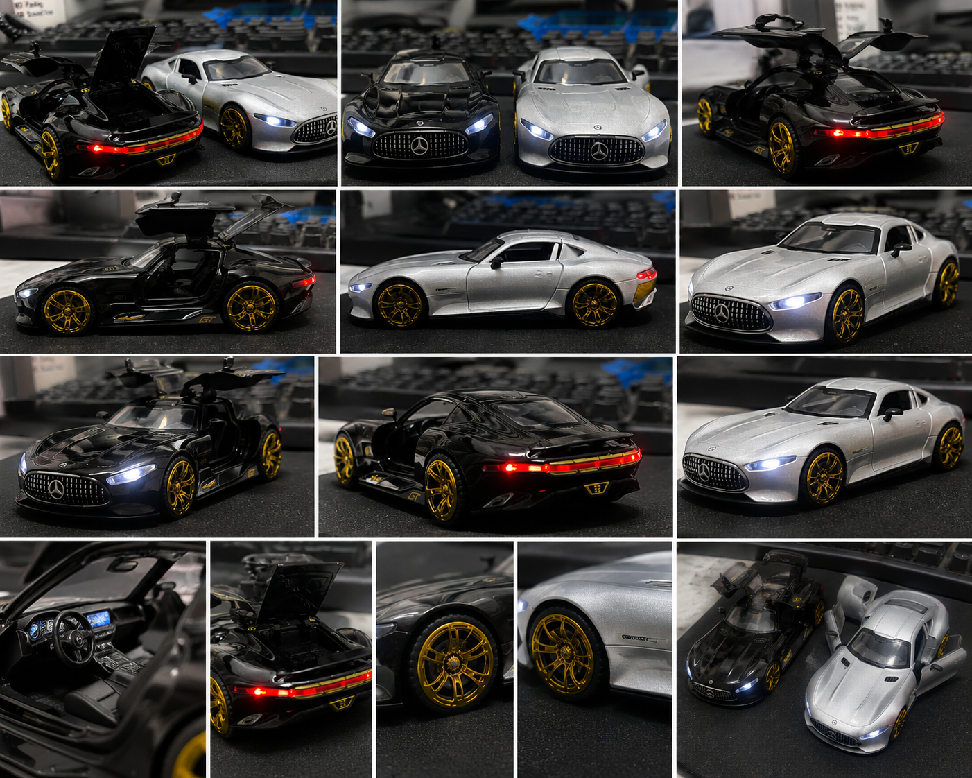 *AMG Vision GT Diecast Toy Car | 1:32 Scale Metal Model with Pull Back Action Car | Lights & Sound Openable Doors – Premium Alloy Collectible Toy Car*